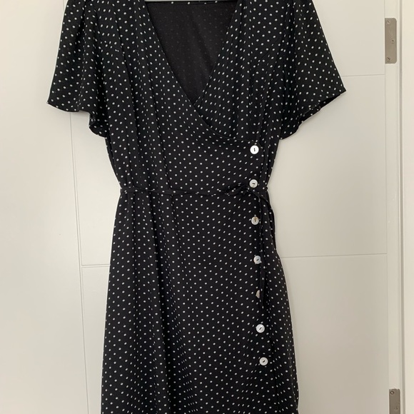 Black with small white polka dots dress - Picture 2 of 3
